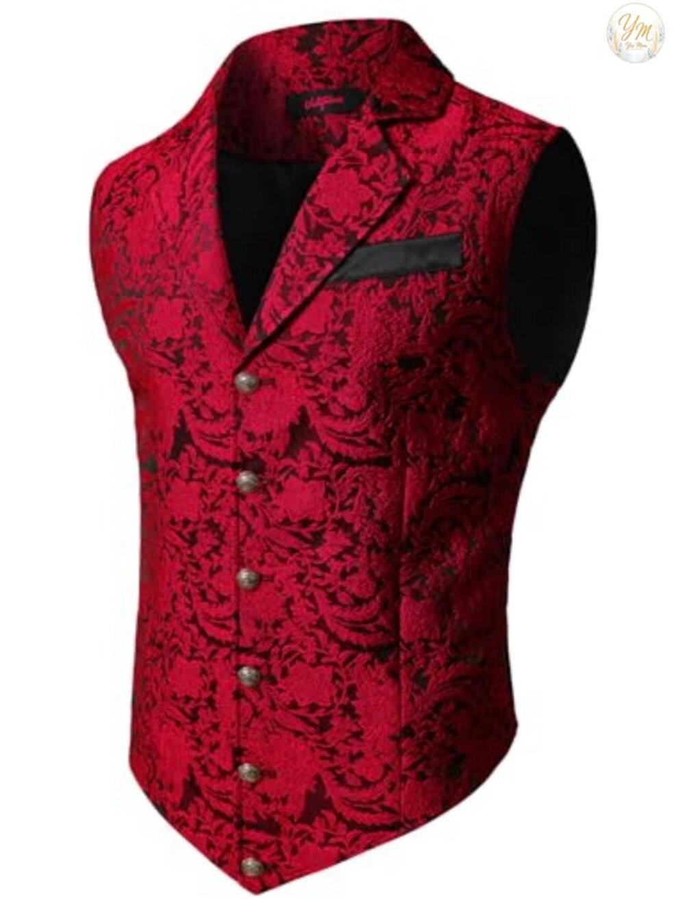 Mens Victorian Steampunk Waistcoat Vest Slim Fit Gothic V-Neck Formal